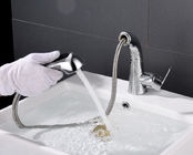 Simple Pull Out Rotary Hot Cold Bathroom Basin Faucet